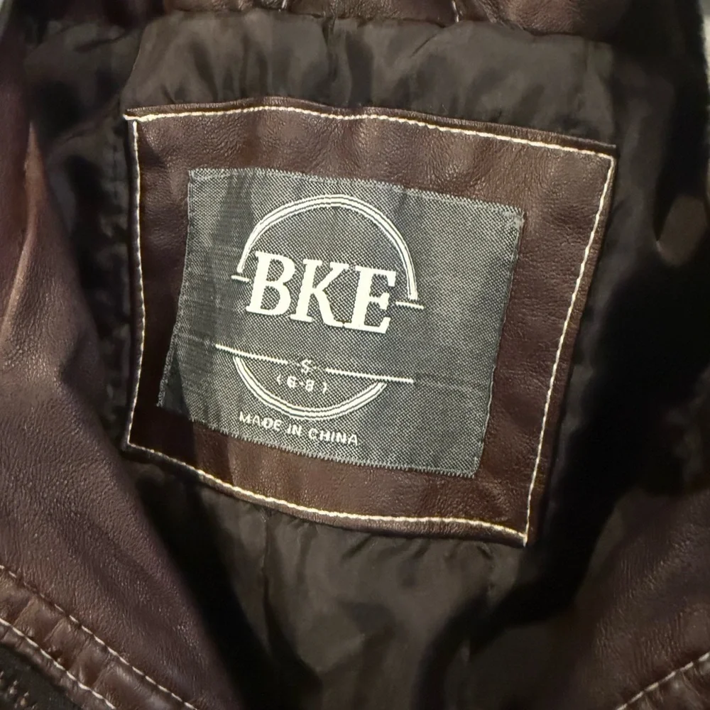 BKE kids Dark Brown Bomber Jacket with Light Gray Hood